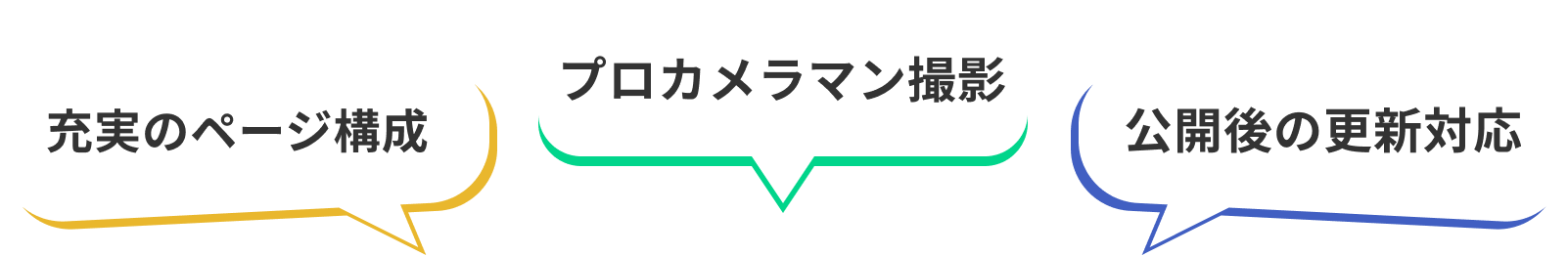 充実のページ構成 プロカメラマン撮影 公開後の更新対応